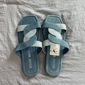 Stuart Weitzman Two-Tone Denim Sandals size 7
